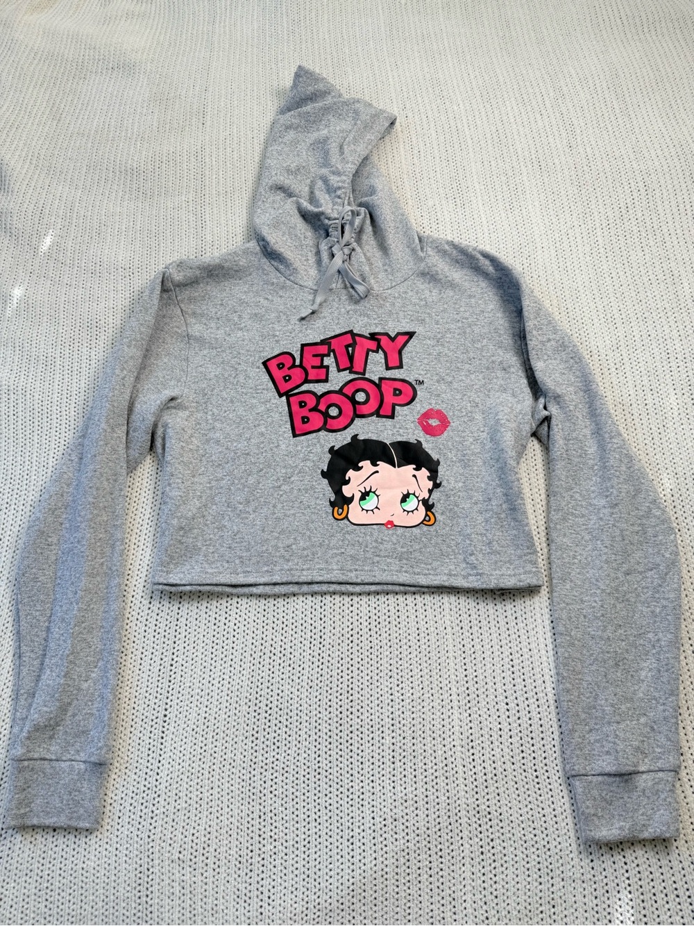 Betty Boop Heather Grey Cartoon Sweater Top